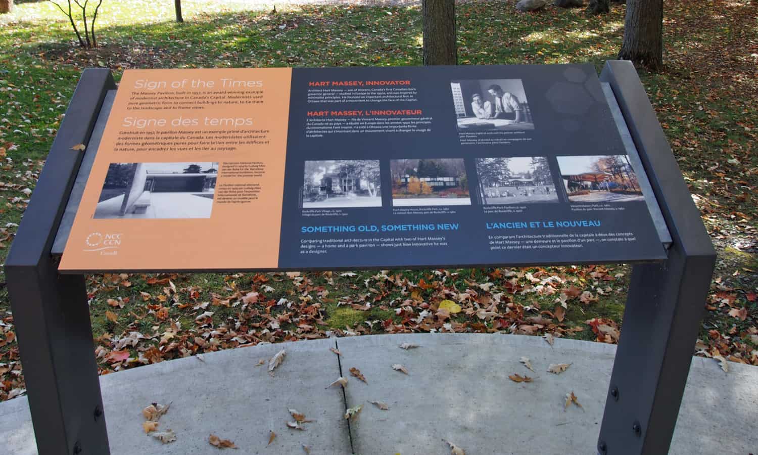 Interpretive panel near the refreshment stand